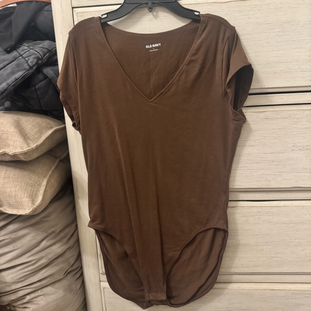 Old Navy Brown Vneck Bodysuit